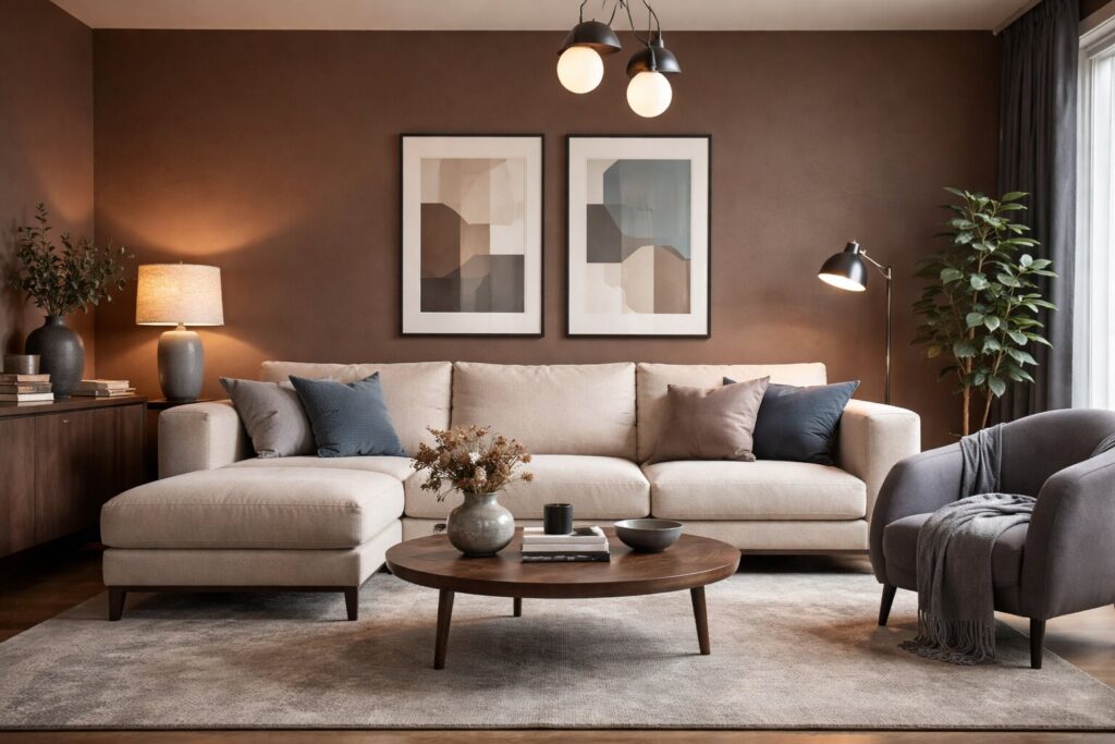 bruine muren woonkamer