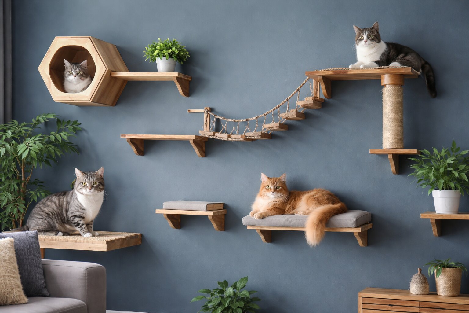 kattenmuur maken, kattenmuur